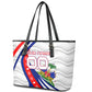 Personalized Haiti Football Trogon Bird Leather Tote Bag Les Grenadiers National Flag Art Caribbean