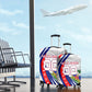 Personalized Haiti Football Trogon Bird Luggage Cover Les Grenadiers National Flag Art Caribbean