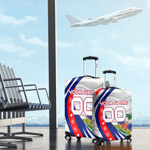 Personalized Haiti Football Trogon Bird Luggage Cover Les Grenadiers National Flag Art Caribbean