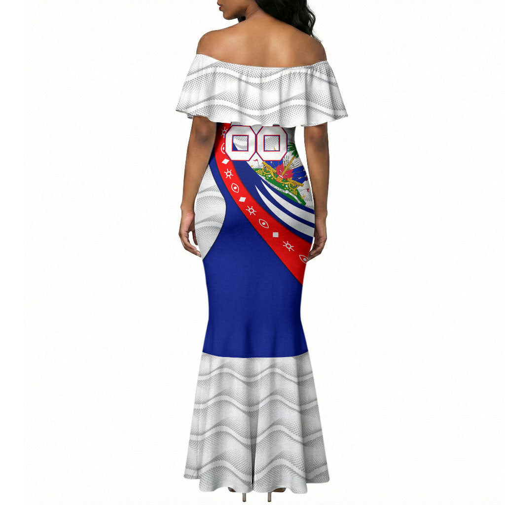 Personalized Haiti Football Trogon Bird Mermaid Dress Les Grenadiers National Flag Art Caribbean