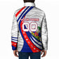 Personalized Haiti Football Trogon Bird Padded Jacket Les Grenadiers National Flag Art Caribbean