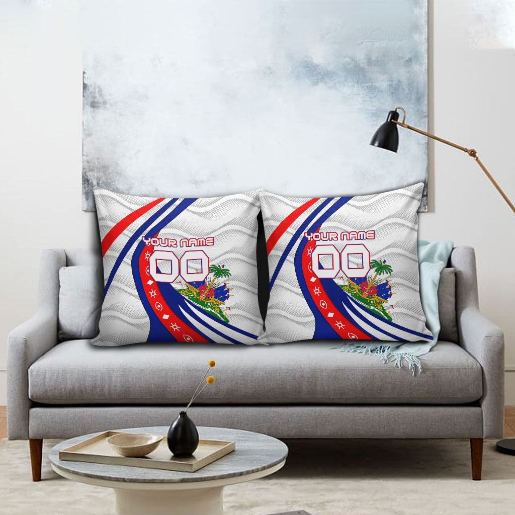 Personalized Haiti Football Trogon Bird Pillow Cover Les Grenadiers National Flag Art Caribbean