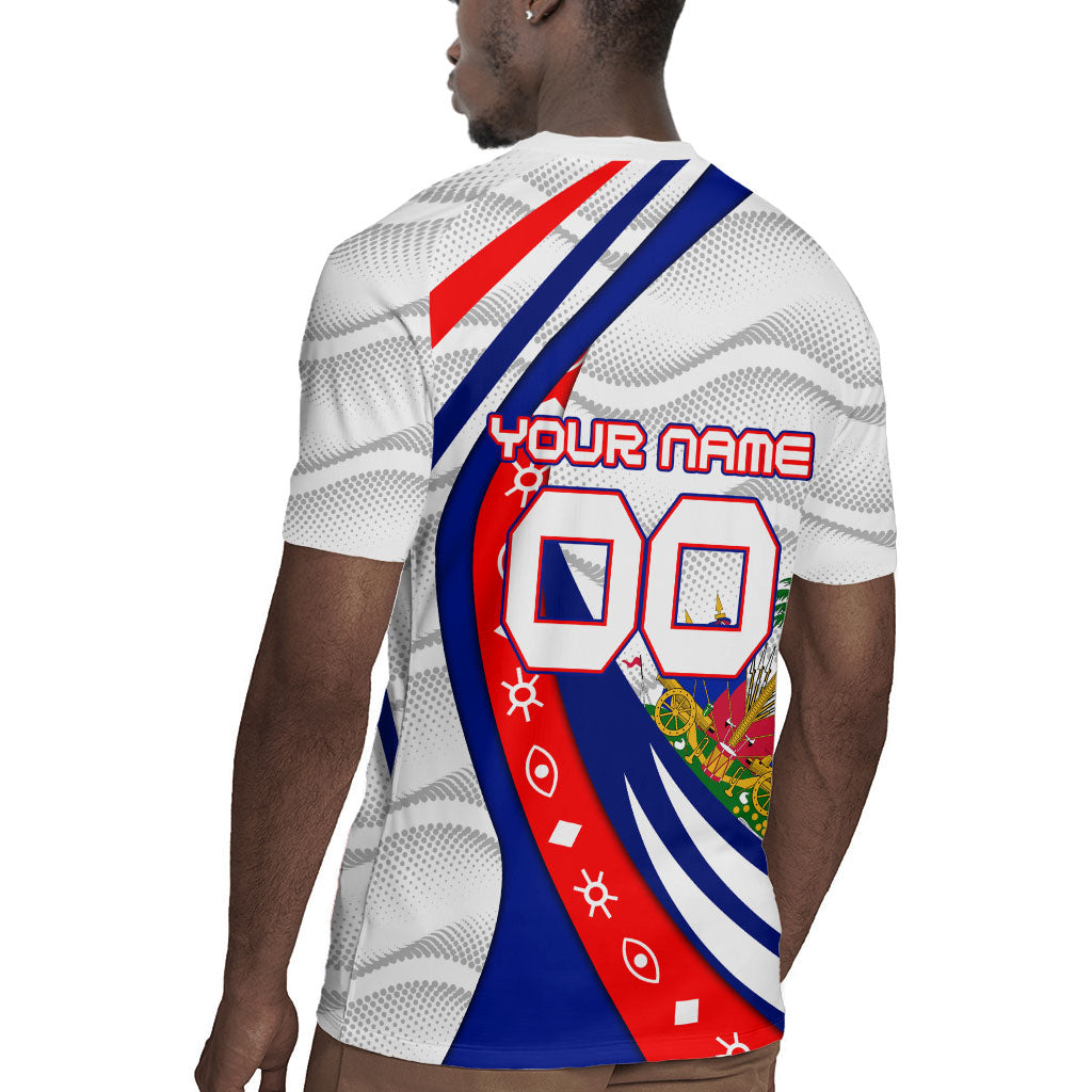 Personalized Haiti Football Trogon Bird Rugby Jersey Les Grenadiers National Flag Art Caribbean