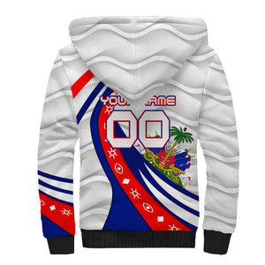 Personalized Haiti Football Trogon Bird Sherpa Hoodie Les Grenadiers National Flag Art Caribbean