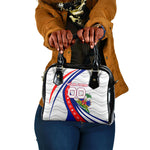 Personalized Haiti Football Trogon Bird Shoulder Handbag Les Grenadiers National Flag Art Caribbean