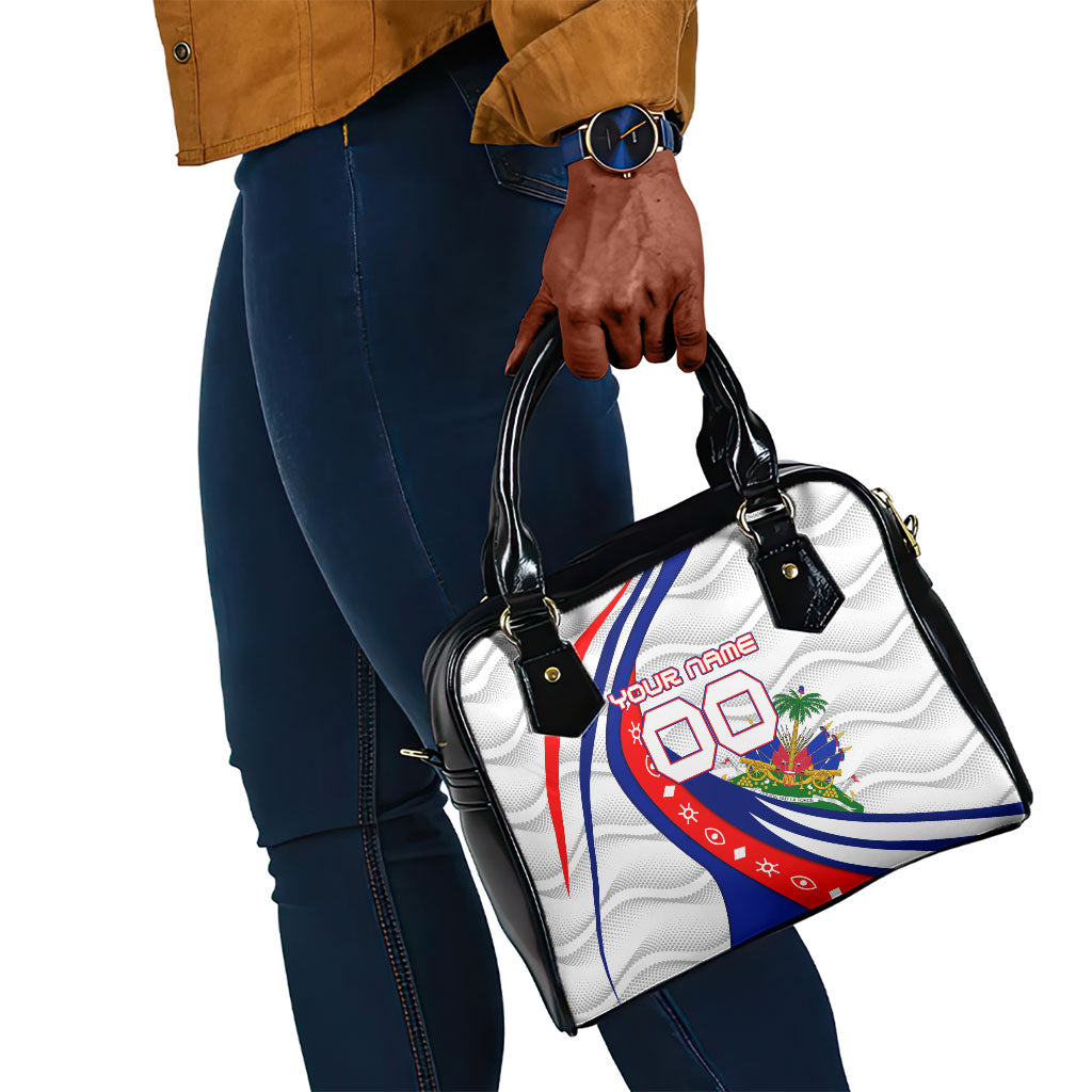 Personalized Haiti Football Trogon Bird Shoulder Handbag Les Grenadiers National Flag Art Caribbean