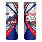 Personalized Haiti Football Trogon Bird Skinny Tumbler Les Grenadiers National Flag Art Caribbean