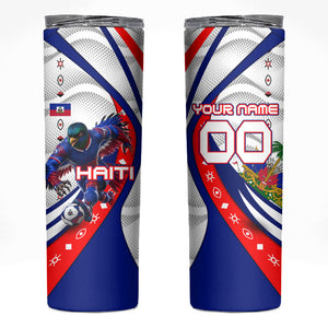Personalized Haiti Football Trogon Bird Skinny Tumbler Les Grenadiers National Flag Art Caribbean