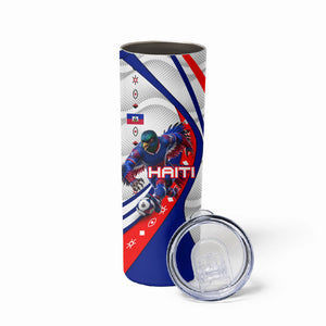 Personalized Haiti Football Trogon Bird Skinny Tumbler Les Grenadiers National Flag Art Caribbean