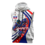 Personalized Haiti Football Trogon Bird Sleeveless Hoodie Les Grenadiers National Flag Art Caribbean