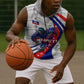 Personalized Haiti Football Trogon Bird Sleeveless Hoodie Les Grenadiers National Flag Art Caribbean