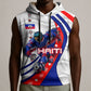 Personalized Haiti Football Trogon Bird Sleeveless Hoodie Les Grenadiers National Flag Art Caribbean