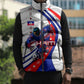 Personalized Haiti Football Trogon Bird Sleeveless Puffer Jacket Les Grenadiers National Flag Art Caribbean