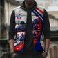 Personalized Haiti Football Trogon Bird Sleeveless Puffer Jacket Les Grenadiers National Flag Art Caribbean