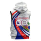 Personalized Haiti Football Trogon Bird Sleeveless Zip Hoodie Les Grenadiers National Flag Art Caribbean