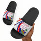 Personalized Haiti Football Trogon Bird Slide Sandals Les Grenadiers National Flag Art Caribbean