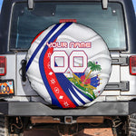 Personalized Haiti Football Trogon Bird Spare Tire Cover Les Grenadiers National Flag Art Caribbean