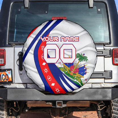 Personalized Haiti Football Trogon Bird Spare Tire Cover Les Grenadiers National Flag Art Caribbean