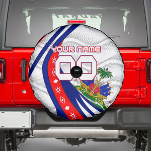Personalized Haiti Football Trogon Bird Spare Tire Cover Les Grenadiers National Flag Art Caribbean