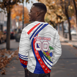 Personalized Haiti Football Trogon Bird Sweatshirt Les Grenadiers National Flag Art Caribbean