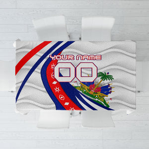 Personalized Haiti Football Trogon Bird Tablecloth Les Grenadiers National Flag Art Caribbean