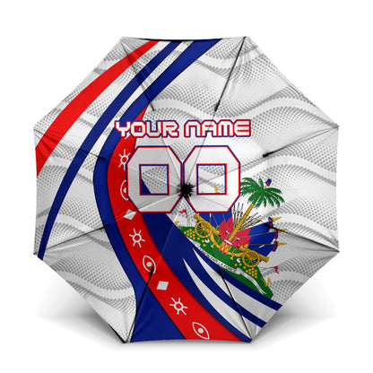 Personalized Haiti Football Trogon Bird Umbrella Les Grenadiers National Flag Art Caribbean