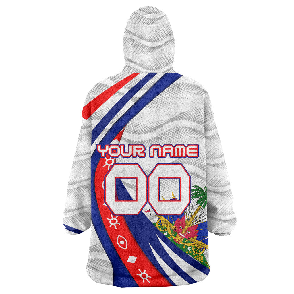Personalized Haiti Football Trogon Bird Wearable Blanket Hoodie Les Grenadiers National Flag Art Caribbean