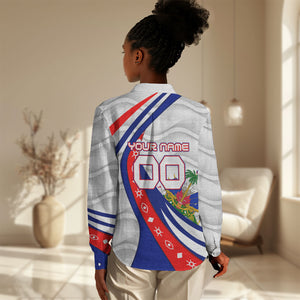 Personalized Haiti Football Trogon Bird Women Casual Shirt Les Grenadiers National Flag Art Caribbean