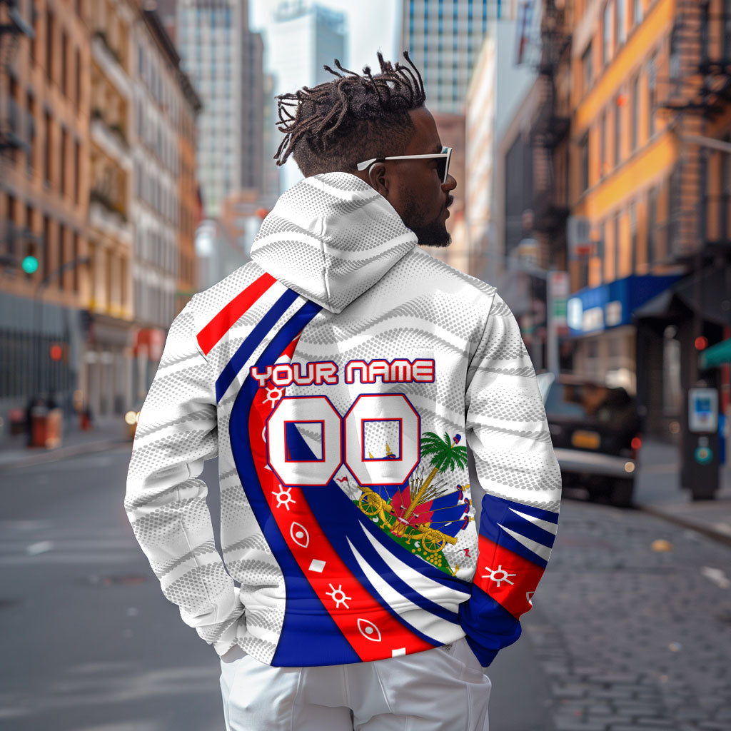 Personalized Haiti Football Trogon Bird Zip Hoodie Les Grenadiers National Flag Art Caribbean