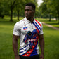 Personalized Haiti Football Trogon Bird Zipper Polo Shirt Les Grenadiers National Flag Art Caribbean