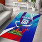 Personalized Haiti Football Area Rug Haitian Flag Trogon Bird Mascot