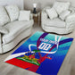 Personalized Haiti Football Area Rug Haitian Flag Trogon Bird Mascot