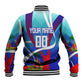 Personalized Haiti Football Baseball Jacket Haitian Flag Trogon Bird Mascot