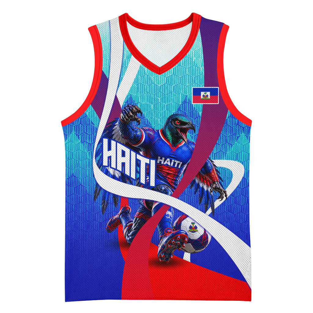 Personalized Haiti Football Basketball Jersey Haitian Flag Trogon Bird Mascot