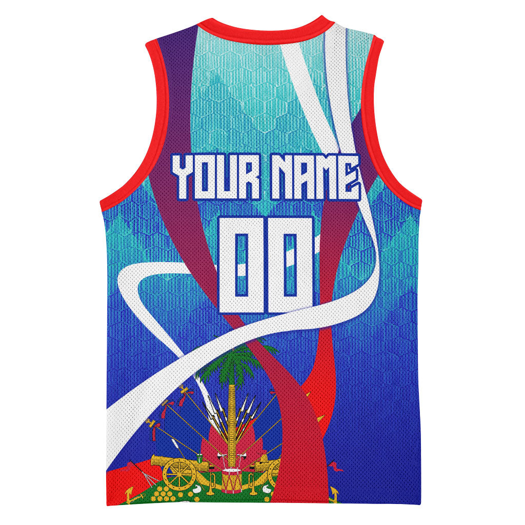 Personalized Haiti Football Basketball Jersey Haitian Flag Trogon Bird Mascot