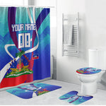 Personalized Haiti Football Bathroom Set Haitian Flag Trogon Bird Mascot