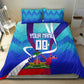 Personalized Haiti Football Bedding Set Haitian Flag Trogon Bird Mascot