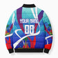 Personalized Haiti Football Bomber Puffer Jacket Haitian Flag Trogon Bird Mascot