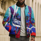 Personalized Haiti Football Bomber Puffer Jacket Haitian Flag Trogon Bird Mascot