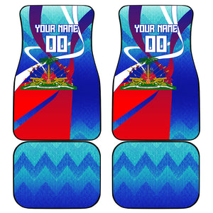 Personalized Haiti Football Car Mats Haitian Flag Trogon Bird Mascot