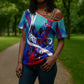Personalized Haiti Football Cross Shoulder Shirt Haitian Flag Trogon Bird Mascot