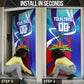 Personalized Haiti Football Door Cover Haitian Flag Trogon Bird Mascot