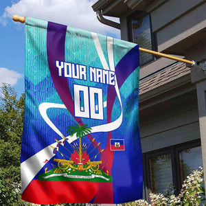 Personalized Haiti Football Garden Flag Haitian Flag Trogon Bird Mascot