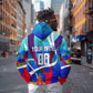Personalized Haiti Football Hoodie Haitian Flag Trogon Bird Mascot