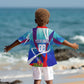 Personalized Haiti Football Kid Hawaiian Shirt Haitian Flag Trogon Bird Mascot