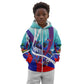 Personalized Haiti Football Kid Hoodie Haitian Flag Trogon Bird Mascot