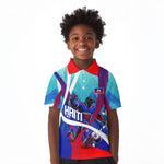 Personalized Haiti Football Kid Polo Shirt Haitian Flag Trogon Bird Mascot
