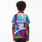 Personalized Haiti Football Kid Polo Shirt Haitian Flag Trogon Bird Mascot