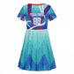 Personalized Haiti Football Kid Short Sleeve Dress Haitian Flag Trogon Bird Mascot