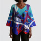 Personalized Haiti Football Kimono Sleeve Blouse Haitian Flag Trogon Bird Mascot